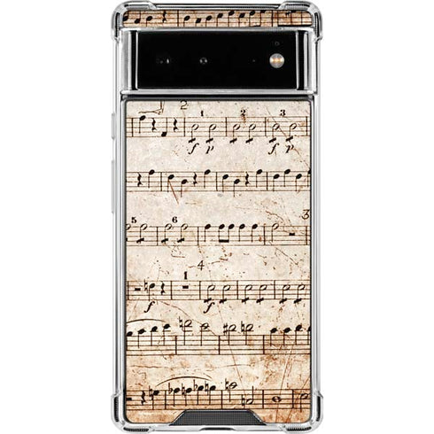 Antique Notes Google Pixel 6 Clear Case